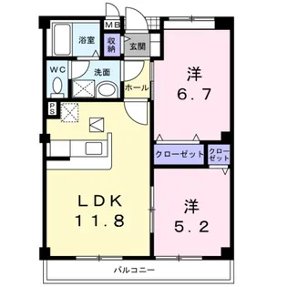 ブランドール【1階】の間取り
