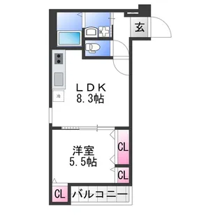フジパレス春木駅北Ⅲ番館【1階】の間取り