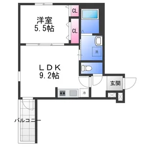 フジパレス松ノ浜【3階】の間取り