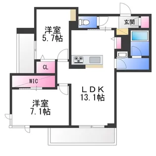 メゾン ド ルクス【1階】の間取り