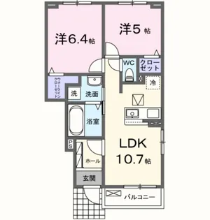 モンターニュ【1階】の間取り