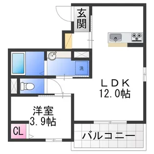 ブラン・キューブ【1階】の間取り