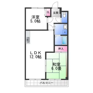 WESTヒルズ忠岡【4階】の間取り