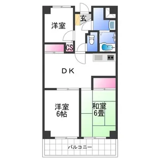 グランドール岸和田【4階】の間取り