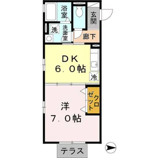 ヒルズ 羽衣【1階】の間取り