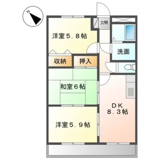 グランディールY・M【3階】の間取り