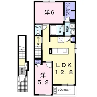 シャン・ノール ⅩⅦ【2階】の間取り