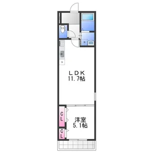 フジパレス 鶴原【1階】の間取り