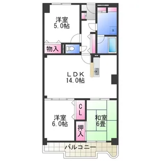 グリーンガーデン羽衣【2階】の間取り