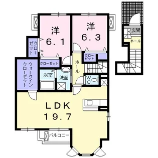 ミゾノカワB【2階】の間取り