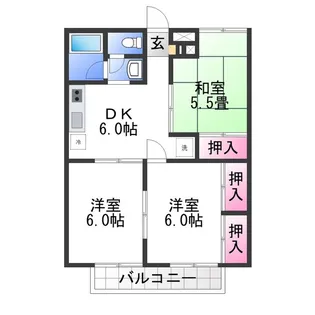 モアクレスト綾園【2階】の間取り