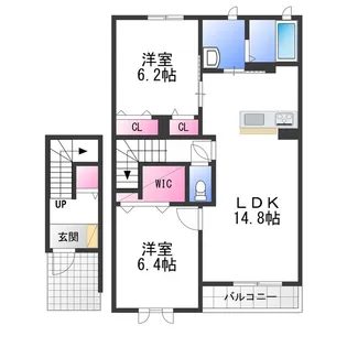 ベルナードプレイリー【2階】の間取り