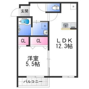 フジパレス高石駅北【1階】の間取り