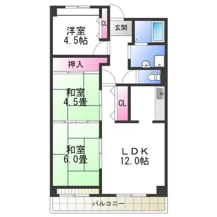 グレース泉大津【4階】の間取り