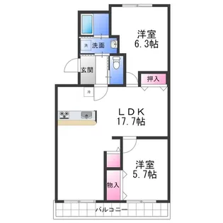 コスモ二色浜3【3階】の間取り