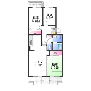 パティオ岸和田【1階】の間取り