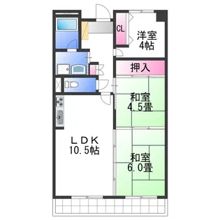 プリムローズ岸和田【3階】の間取り