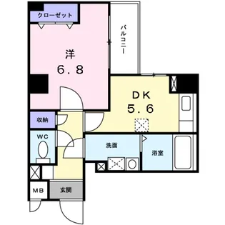 PARK岸和田Ⅱ【7階】の間取り