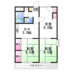 リビエール山川【2階】の間取り