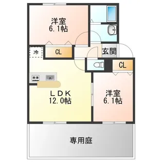 オアゼ・二色Ⅰ番館【1階】の間取り