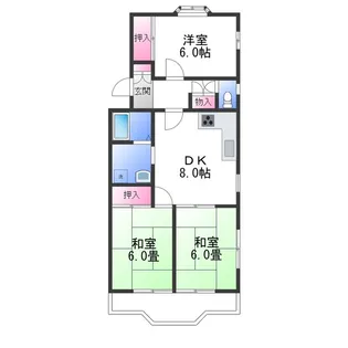 マンションミワI【1階】の間取り