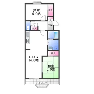 マンションミワI【2階】の間取り