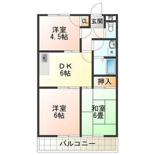 ベルフォーレ日根野【3階】の間取り
