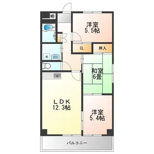 グレイスコート たちばな【7階】の間取り