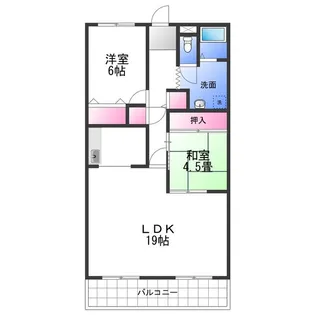 スカイヒルズ新道出【1階】の間取り