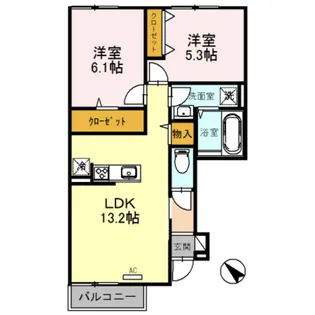 リミテッドA棟【1階】の間取り