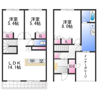 Feliz松之浜【2階】の間取り