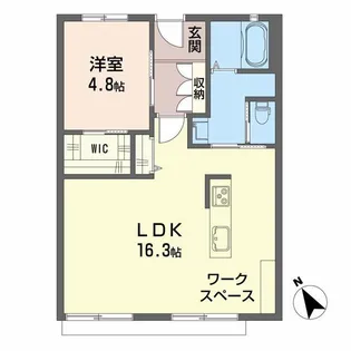 フラワーハイツA【1階】の間取り