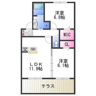 アヴァンセ和泉中央A棟【1階】の間取り