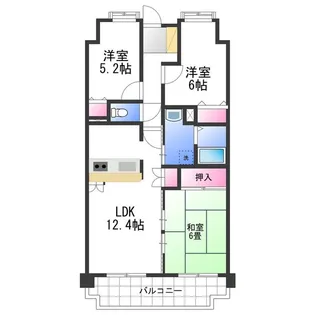 シャルマンフジエスト岸和田【1階】の間取り