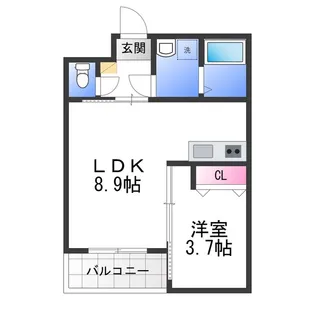 グレースヴィラ泉大津【3階】の間取り