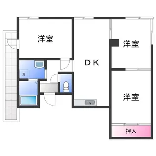 メゾンウエスト【6階】の間取り