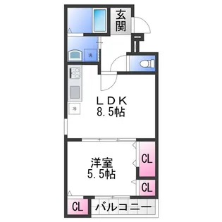 フジパレス高石駅南Ⅰ番館【1階】の間取り