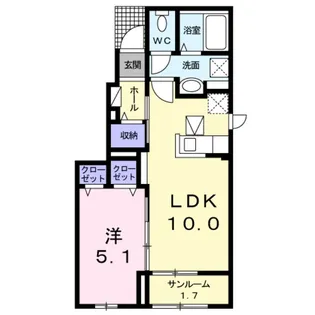 メゾフォルテV【1階】の間取り