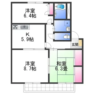 リバーサイド忠岡 C【2階】の間取り