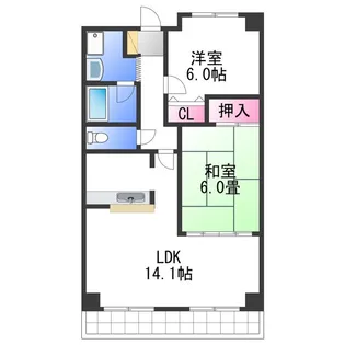 ロイヤルヴェール山下【6階】の間取り