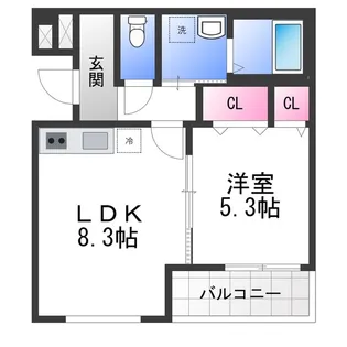 フジパレス岸和田下松Ⅱ番館【2階】の間取り