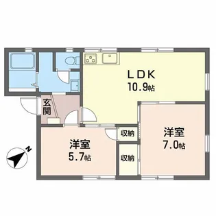 ボンリビエール吉田B【1階】の間取り