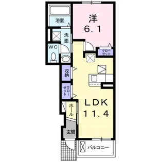 プランドール東佐野【1階】の間取り