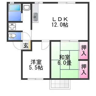 ラッキービレッジ【1階】の間取り