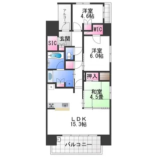 ヴェリテ東岸和田駅前【14階】の間取り