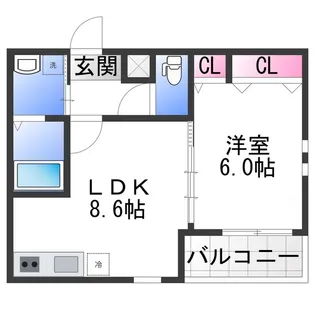 フジパレス岸和田駅前Ⅰ番館【1階】の間取り