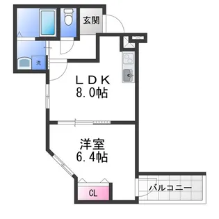 フジパレス岸和田駅前Ⅰ番館【2階】の間取り