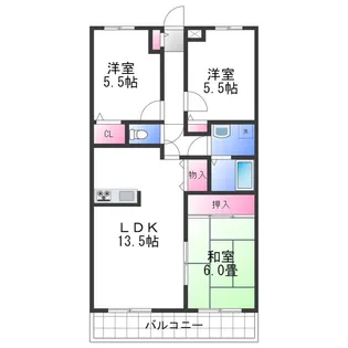 カルム長堀【2階】の間取り