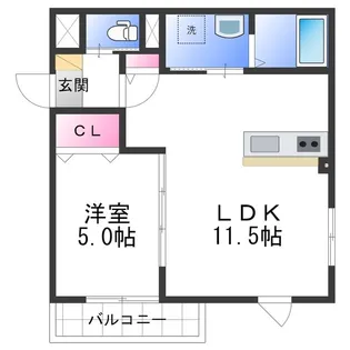 ARCA泉佐野【1階】の間取り