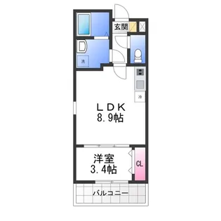 ジーメゾン岸和田クレリア【1階】の間取り